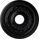 Ekena Millwork CM15GABLF 15 3/4"OD X 3 1/4"ID X 1"P Galway Ceiling Medallion Fits Canopies Up to 3 1/4", Jet Black