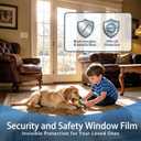 UV 99% Security and Safety 4 Mil Clear Window Film Shatterproof Anti Shatter Tempered Glass Film for Home and Office Windows (Clear, 24 in x 15 FT)