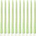 10 Inch Light Green Taper Candle Set, 10 Pack Unscented Dripless Candlesticks for Family Dinner Parties Spring Home Decoration and Wedding