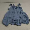 Newffr Womens Summer Denim Dress Square Neck Ruffle Trim Sleeveless Babydoll Flowy Jean Dresses with Pockets L