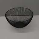 Cq acrylic Metal Wire Fruit Basket,Large Round Storage Baskets for Bread,Metal Wire Bread Fruit Bowl Vegetable Stand Holder for Snacks,Modern Fruit Bowl Decorate Kitchen Counter,Black