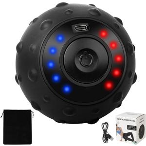 Upgraded 5-Gear Vibrating Massage Ball, Rechargable Massage Vibrating Ball for Fitness, Training, Therapy and Relaxation (Black)