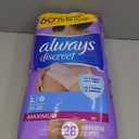 Always Discreet, Incontinence & Postpartum Underwear for Women, Maximum, Large, 28 Count