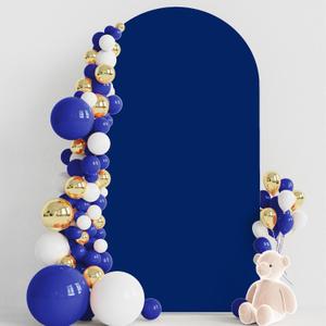 Wokceer 7.2FT Spandex Fitted Wedding Arch Stand Cover Round Top Chiara Arch Backdrop for Birthday Party Ceremony Banquet Decoration Royal, Blue