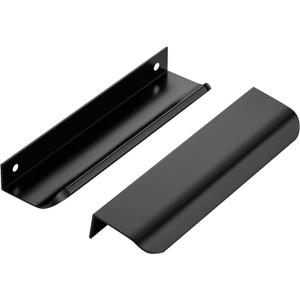 Ravinte Hardware 6 Pack Black Cabinet Handles, 5.9 Inch (150mm) Finger Edge Pulls, 5 Inch Hole Center, Finger Pulls for Cabinets