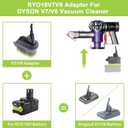 Upgraded 2-in-1 Battery Adapter for Ryobi for Dyson V7+V8, RYO18V7V8 Adapter for Ryobi 18V Battery Convert to for Dyson V7 V8 Animal Absolute Stick Handheld Vacuum Cleaners (No Battery)