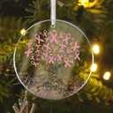 2 x Breast Cancer Gifts for Woman Breast Cancer Awareness Ornament Survivor Gift Ideas Pink RibbonTree Christmas Decorations Ornaments 2025