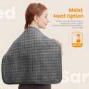Electric Heating Pad for Back Pain Relief & Cramps - 6 Heat Settings,Auto Shut Off,Moist Heat Options,Portable Heated Pads for Neck/Shoulder Machine Washable Gift for Men Women,Grey,20"x24"