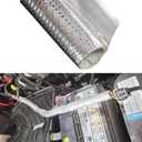 10mm - 3/8" Self-Wrap Aluminum Heat Shield Sleeve Thermal Reflective Side Entry High Temperature for Hoses, Wire Harnesses, Cables, Automotive, Exhaust 39" (1 Meter)