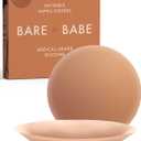 Reusable Silicone Nipple Covers - Waterproof, Nude, 4 Shades - Sticky Breast Stickers for Strapless Dress (Small (Fits AA-B), Caramel)