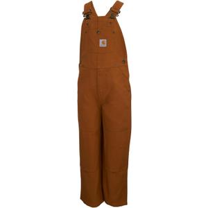 Carhartt Boys' Bib Overalls Lined and Unlined (14, Carhartt Brown Canvas)