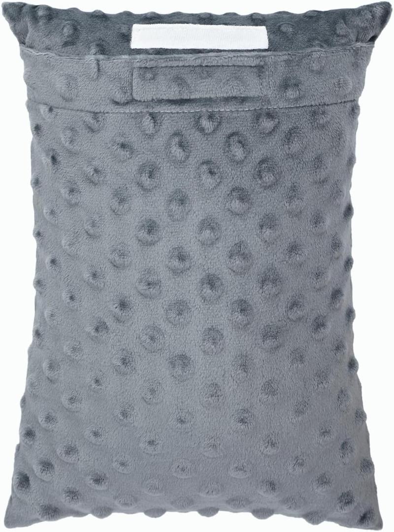 BNRendles Small Neck Pillow for Recliner Chair Neck Support Pillows Pain Relief Plump Adjustable Filling Nap Airplane Sleeping Little Cushion Minky Dot Dark Gray (Velvet)