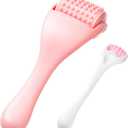 Tondiamo 2 Pcs Muscle Roller Stick Fascia Body Cellulite Face Muscle Massage Roller Manual Massage Tools for Muscles Relief Neck Arm Back Leg Body Roller Deep Trigger Points Release Roller (Pink)