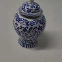 Chinese Ginger Jar with Lid Chinoiserie Antique Style,Home Decorative Retro Blue and White Porcelain Flowers Ceramic Covered Jar Vase,Traditional China Ming and Qing Style (Branches Jar)