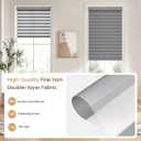 Grandekor No Drill Cordless Zebra Blinds, Dual Layer Light Filtering Day & Night Roller Shades, Inside Mount Free-Stop Privacy Window Shades for Home, Easy Install(35" W x 64" H, Grey)