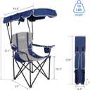 FAIR WIND 2 Pack Portable Canopy Camping Chair 380 LBS Capacity Heavy Duty Oversized Folding Lawn Chair with Sunshade for Beach, Fishing, Sports & Outdoors