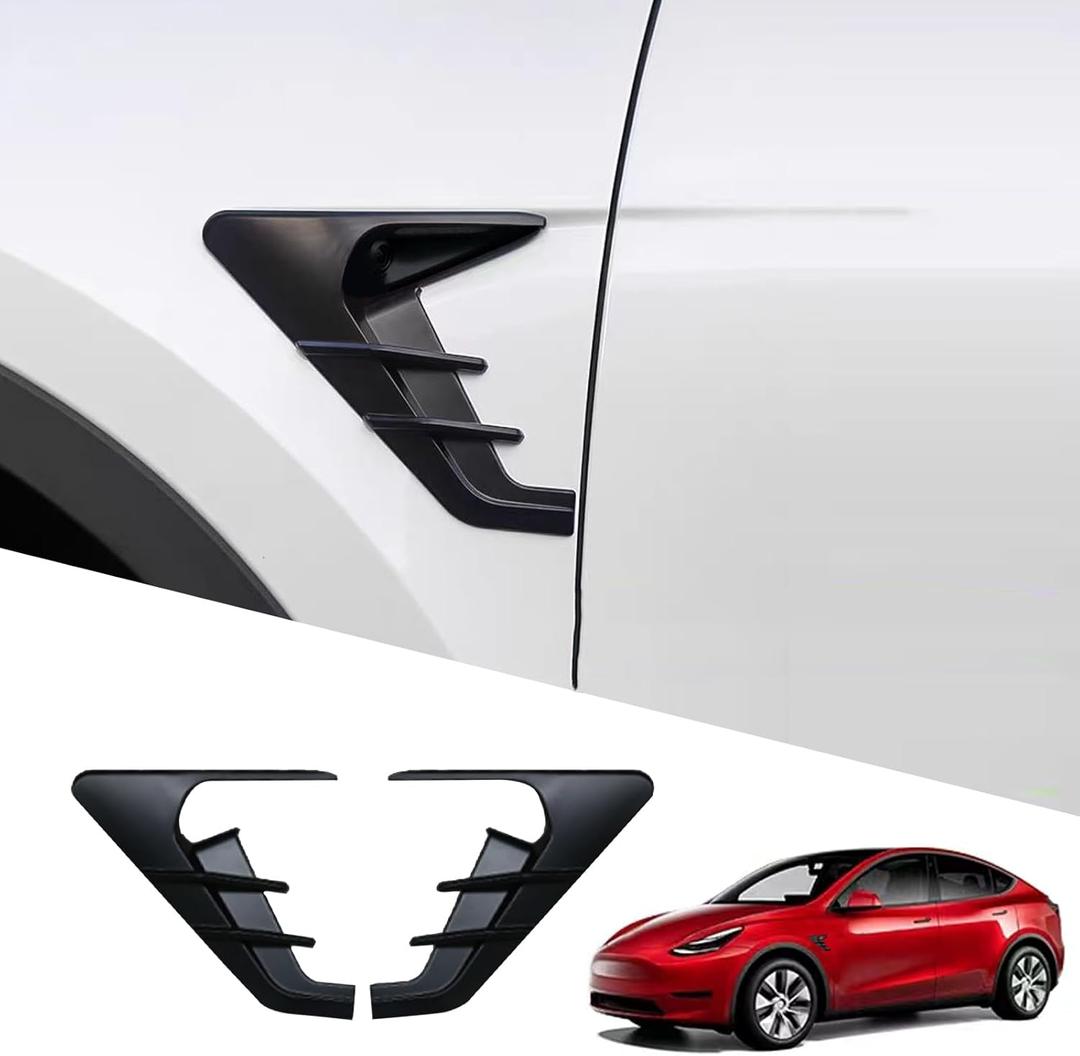 YHCDSEA for 2024 2025 2026 Tesla Model Y Juniper HW4.0 Side Camera Indicator Protection Cover Decoration Accessories fit for Tesla Model Y with HW4.0 (Matt Black)