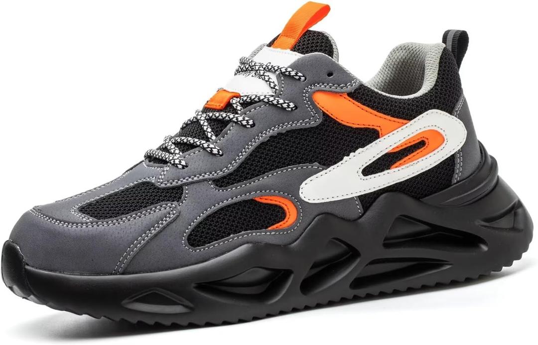 Ruivina Steel Toe Shoes for Men Women Composite Toe Shoe Wide fit Indestructible Work Sneakers Safety Shoes Lightweight Slip on Resistant Breathable Puncture Proof Blue 46