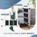 DUMOS Step Ladder, 3 Sturdy Step Stool with Anti-Slip Pedal & Comfortable Handrail, Portable Heavy Duty Step Stool for Kitchen, Garage & Outdoor Use, 330lbs, Black