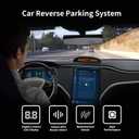Car Reverse Parking Radar System with 8 Parking Sensors Distance Detection + LED Distance Display + Sound Warning (Black Color)