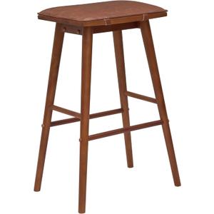 JONATHAN Y Peroni Saddle Backless Bar Stool, 30.5", Chestnut Brown