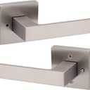 Kwikset Singapore Interior Privacy Door Handle with Lock, Door Lever For Bathroom and Bedroom, Satin Nickel Reversible Keyless Turn Lock, with Microban Protection (1 Pack)