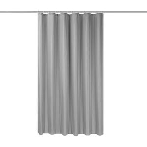 Solid Fabric Shower Curtain Liner with Hooks for Bathroom, Extra Long 72 x 78 inches Waterproof, Machine Washable, Hotel Quality Shower Curtain Set (Grey)