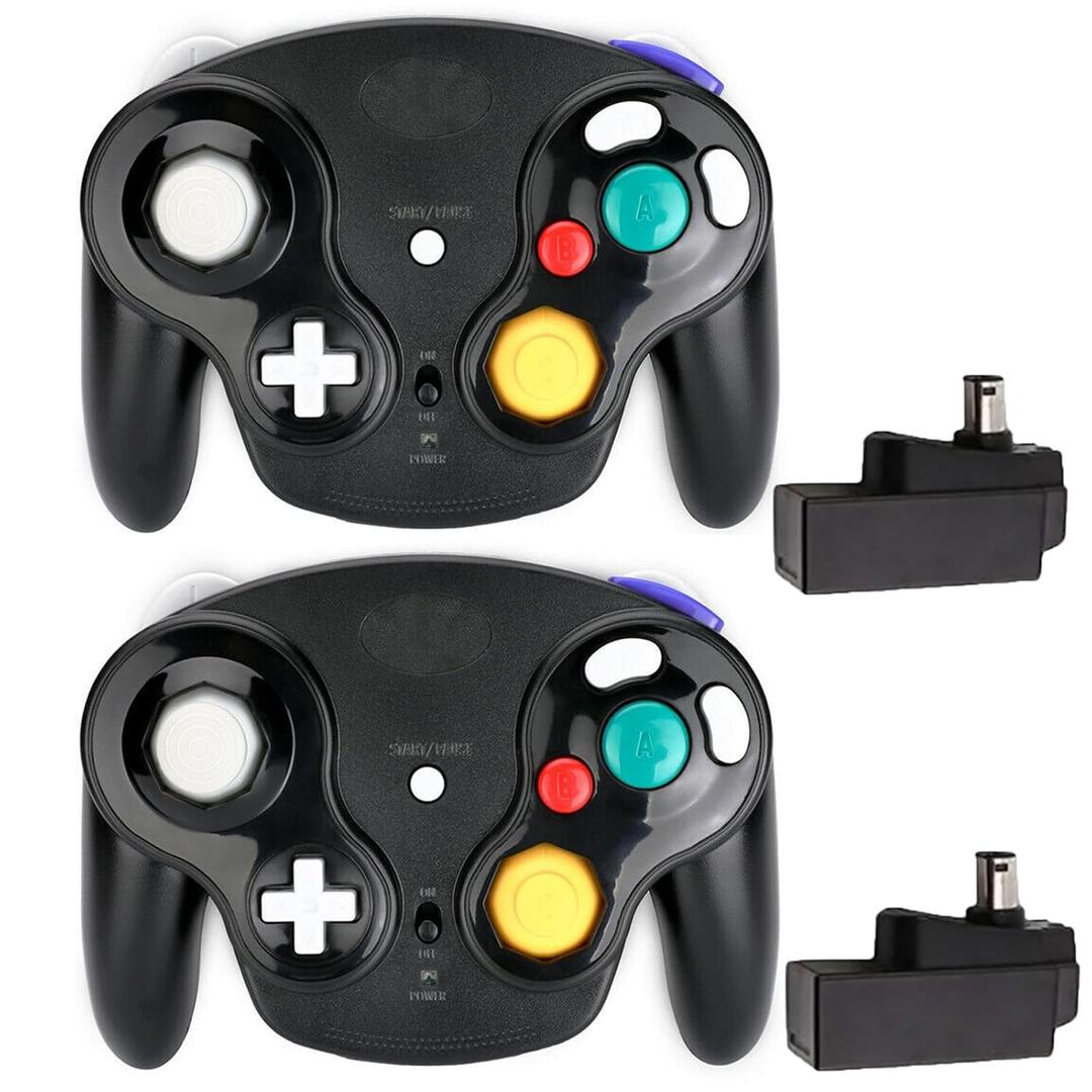 inventii Game Cube Controller,NGC 2.4G Wireless Classic Controller for Wii Game Cube, With Receiver Adapter (Black 2 PACK) inventii Game Cube Controller,NGC 2.4G Wireless Classic Controller for Wii Game Cube, With Receiver Adapter (Black 2 PACK)