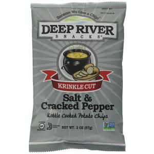 Deep River Snacks Salt and Pepper Kettle Chips, 24 Count, BB Date 02/09/2026