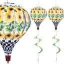 Giant Sunflower Hot Air Balloon Garden Wind Spinners Large Pinwheels Whirligigs Windmill Toys for Kids Yard Decor Lawn Decorations Outdoor Whirlygig Windmills Wind Twister Everyday 59" L 2Pack