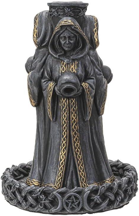 Pacific Giftware Mother Maiden Crone Backflow Incense Burner, 9.25-inch Height, Cold Cast Resin