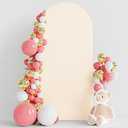 Wokceer 6FT Wedding Arch Backdrop Cover Spandex Fitted Beige Arch Covers Round Top Chiara Arches Cover for Wedding Birthday Party Ceremony Banquet Decoration