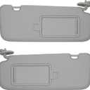 Dasbecan Left Driver & Right Passenger Side Sun Visor Compatible with Hyundai Elantra AD(Sixth Gen) 2017 2018 2019 2020 Replace 85210-F0100TTX 85220-F0100TTX Gray Without Light