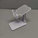 Cell Phone Stand, Angle Height Adjustable Cell Phone Holder with Silicon Pad for Desk Fully Forldable Mobile Phone Holder Compatible with All Mobile Phones, MT-6, (White)