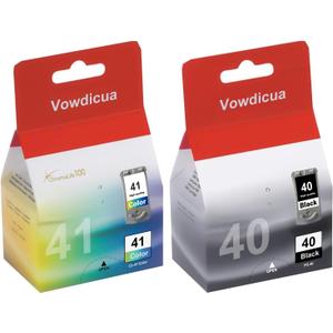 PG-40 CL-41 Ink Cartridges Set Replacement for Canon 40 and 41 Ink Cartridges PIXMA MX310 MP140 MP170 MP180 MP190 MP210 iP1600 iP2600 FAX-JX200 Printer (Black, Tri-Color)