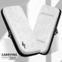 2 x sarlar Carrying Case for Nintendo Switch 2, Premium Odorless Hard Felt with Screen Protector, Portable Protection Travel Bag with 14 Game Cartridges for Storage Console Accessories, White