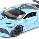 1:32 Bugatti Divo zinc Alloy Pull Back Car Diecast Electronic Toys with Lights and Music,Decorative,Mini Vehicles Toys for Kids,Boyfriend,Young Peoples Gift(Blue)