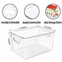 Clear Plastic Storage Bins, Pantry Organizers and Storage or Kitchen Organization and Storage Containers Bins for Organizing, Fridge, Freezer, Bathroom, Pantries, Refrigerator, Cabinet Organizer Bin