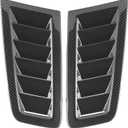 Aramox Universal Bonnet Air Vents, 2 Pieces Carbon Fiber Color ABS Hood Vents Compatible with Focus RS MK2, Car Exterior Modification Parts