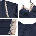 SAPJON Womens Pajama Sets 5PCS Silk Pajamas for women Cute Sleepwear Loungewear Satin Pajamas Sets for Women Soft (XL)