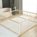 Baby Playpen Play Fence Gate Play Pen Wood Large,Playpens for Babies and Toddlers Kids Indoor,Baby Play Yards Gym