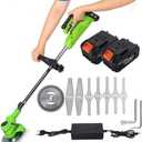 Electric Grass Trimmer 24V Cordless Lawn Edger Battery Powered Lightweight Telescopic Grass Cutter with Replace Blade for Grass Trimming Edging