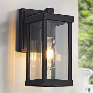 Black Outdoor Light fixtures 11" H Porch Lights Waterproof Exterior Lighting Fixtures Wall Mount for House Garage Porch Patio,1 Pack