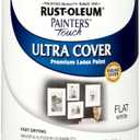 Rust-Oleum 1990502 Painter's Touch Latex Paint, Quart, Flat White 32 Fl Oz (1 Quarts Pack of 1)