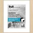 Americanflat 9x11 Picture Frame with Shatter-Resistant Glass - Use as 6x8 Frame with Mat or Display 9x11 Photo Without Mat - Hudson Collection - Wide Picture Frames for Tabletop and Wall - Natural Oak