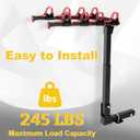 Bike Rack for Car, 245 LBS 4 Bike Rack Hitch Mount with 2'' Hitch Receiver
