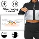 LAZAWG Women Sauna Long Sleeve Sweat Jacket with Zipper Sauna Top for Gym Running Fitness Exercise (Large)