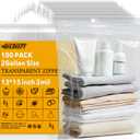 100 Count 2 Gallon Zip Storage Bags 13"15", Reclosable Food Grade 2mil Plastic Zipper Bags for Storage, Packing and Shipping