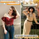 Belts for Women Trendy Womens Belts for Jeans Dress Belt Women Soft Leather Belt Ladies Waist Adjust Size Up to 38" (Black)