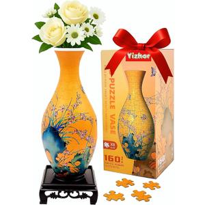 3D Puzzle Vase Craft Kit for Adults, 160-Piece Orchid Art Vase Puzzle, Creative DIY Flower Vase, Relaxing Craft Project for Hobby Lovers